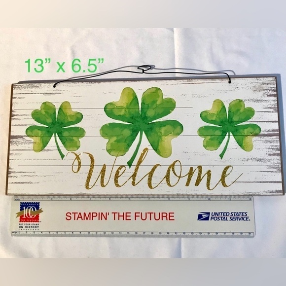 🍀CLOVER WELCOME SIGN PERFECT FOR ST PATTYS DAY OR ALL OF SPRING! 🍀 - Picture 1 of 5
